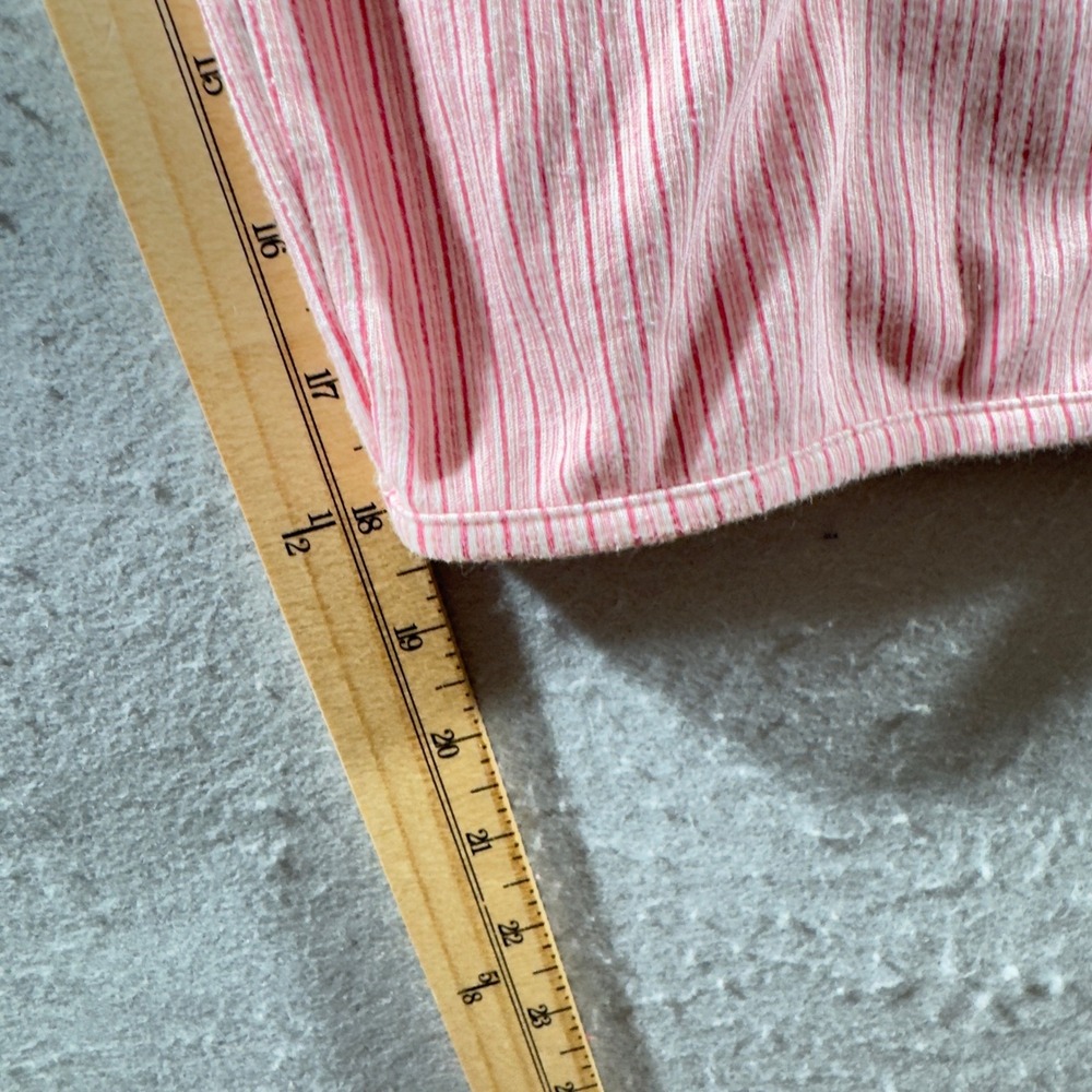 1388 | Karen Neuburger Striped Ribbed Knit Pajama Set Pink Womens 1X - Picture 10 of 13